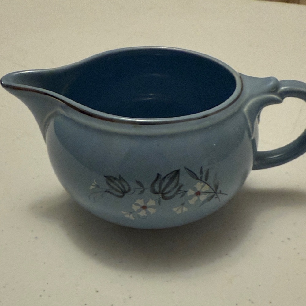 Blue Floral Ceramic Pitcher